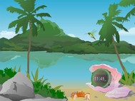 7art Tropical Clock ScreenSaver screenshot